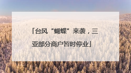 台风“蝴蝶”来袭，三亚部分商户暂时停业
